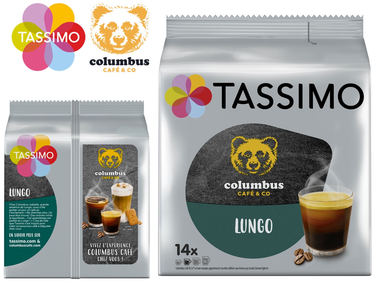 Café dosettes TASSIMO Columbus latte de l'ours x8 