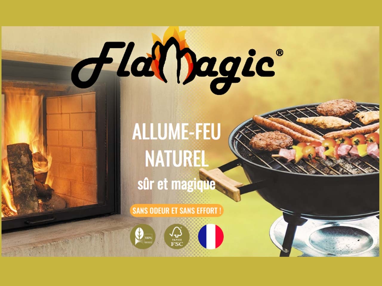 Allume-feu magique naturel et fabriqué en France par FLAMAGIC